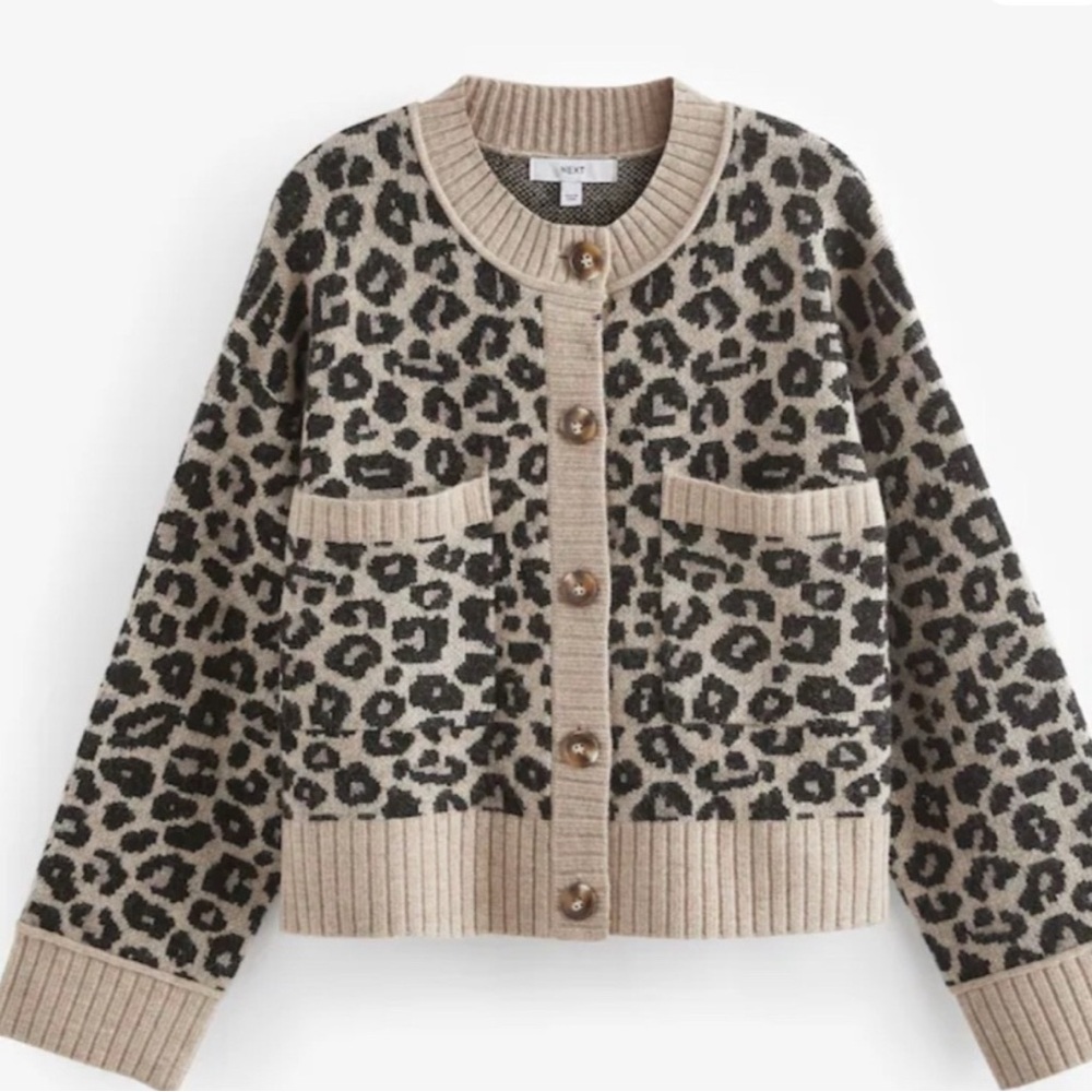 Next Leopard Print Sweater - Black and Tan